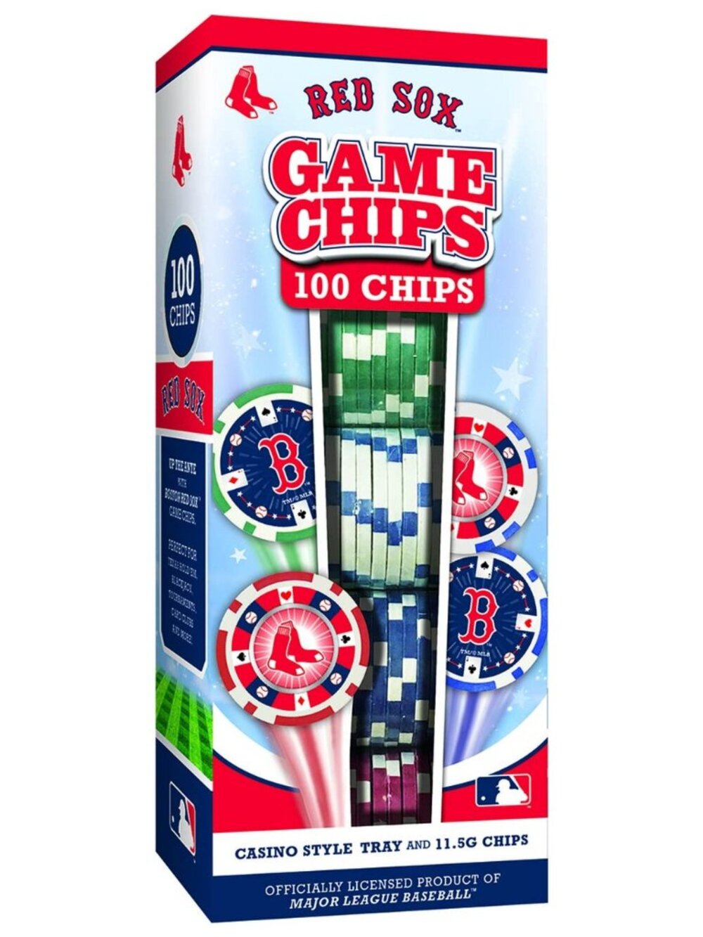 Masterpieces Casino Style 100 Piece Poker Chip Set - MLB Boston Red Sox New